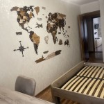 Багатошарова дерев'яна карта світу, колір Брауні