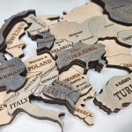 Багатошарова карта світу з дерева та підсвіткою, колір Лофт