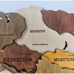 Багатошарова мапа світу з дерева, колір Класика коричневих