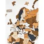 Багатошарова дерев'яна карта світу з підсвічуванням, колір Кава (Coffee)