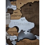Багатошарова дерев'яна карта світу з підсвічуванням, колір Кава (Coffee)