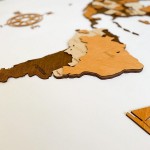 Дерев'яна карта світу, колір Американо (Americano)