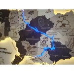 3D мапа України з дерева та LED підсвічуванням, на військову тематику