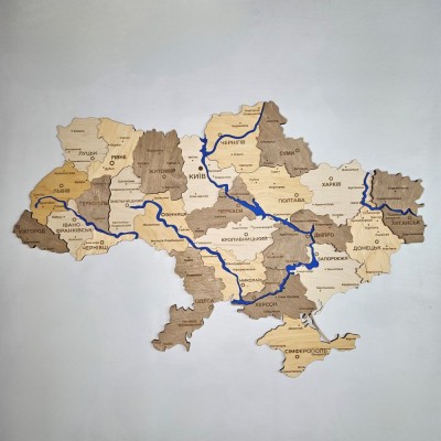 Многослойные деревянные карты Украины