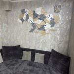 Дерев'яна карта України з річками та дорогами, колір Прованс