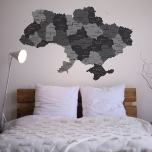 Карта України з натурального дерева, колір Хай-тек