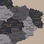 Карта України з натурального дерева, колір Хай-тек
