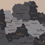 Карта України з натурального дерева, колір Хай-тек