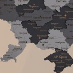Карта України з натурального дерева, колір Хай-тек