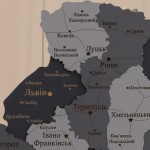 Карта України з натурального дерева, колір Хай-тек