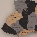 Дерев'яна карта України з підсвічуванням, колір Лофт
