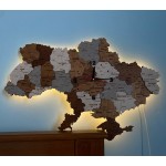 Багатошарова карта України з годинником та підсвіткою, колір Прованс