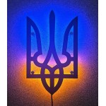 Дерев'яний герб України на акрилі з підсвіткою