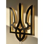 Дерев'яний герб (тризуб) України з підсвіткою