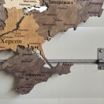Деталізована карта України з підсвічуванням річок, колір Брауні