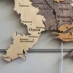 Деталізована карта України з підсвічуванням річок, колір Брауні