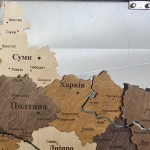 Деталізована карта України з підсвічуванням річок, колір Брауні