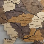 Деталізована карта України з підсвічуванням річок, колір Брауні