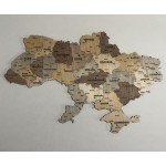 Магнітна карта України з натурального дерева (25 магнітів)