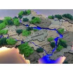 Багатошарова мапа України з дерева та стабілізованого моху, колір Хакі