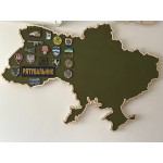 Патч панель для шевронів у формі дерев'яної карти України з підсвіткою