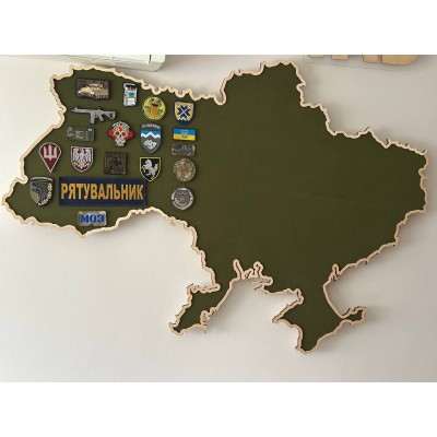 Патч панель для шевронів у формі карти України з підсвіткою