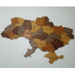 Магнітна карта України з натурального дерева (25 магнітів)