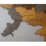 Магнітна карта України з натурального дерева (25 магнітів)