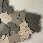 Карта України з підсвічуванням річок, колір Модерн