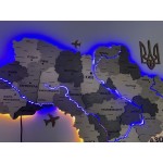 Деталізована карта України з підсвічуванням річок, колір Модерн