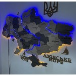 Деталізована карта України з підсвічуванням річок, колір Модерн