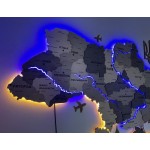 Деталізована карта України з підсвічуванням річок, колір Модерн
