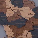 Карта України з підсвіткою річок та кордонів, колір Вулкан