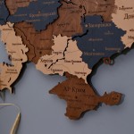 Карта України з підсвіткою річок та кордонів, колір Вулкан