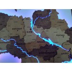 Деталізована карта України з підсвіткою річок, колір Карамель