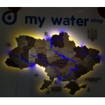 Деталізована карта України з підсвіткою річок, колір Карамель