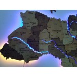 Деталізована карта України з підсвіткою річок, колір Карамель