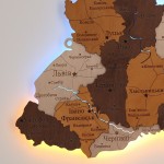 Карта України з підсвіткою річок, колір Золотий