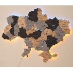 Багатошарова карта України з підсвічуванням річок, колір Лофт