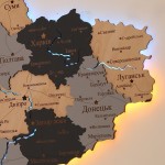 Багатошарова карта України з підсвічуванням річок, колір Лофт