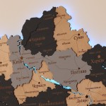 Багатошарова карта України з підсвічуванням річок, колір Лофт