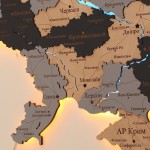 Багатошарова карта України з підсвічуванням річок, колір Лофт