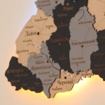 Багатошарова карта України з підсвічуванням річок, колір Лофт