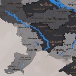 Дерев'яна карта України з річками та підсвіткою, колір Хай-тек