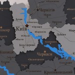 Дерев'яна карта України з річками та підсвіткою, колір Хай-тек