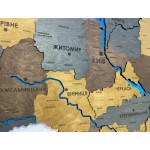 Деталізована дерев'яна карта України з річками та підсвіткою, колір Кантрі