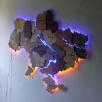 Багатошарова карта України з підсвіткою річок, колір Тауп