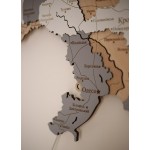 Дерев'яна мапа України з підсвічуванням річок, колір Прованс