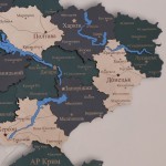 Багатошарова карта України з річками та дорогами, колір Смарагд