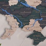 Багатошарова карта України з річками та дорогами, колір Смарагд